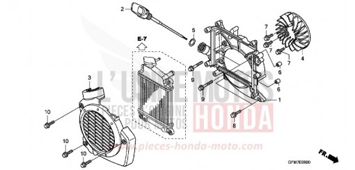 COOLING FAN/RADIATOR COVER NHX110WH8 de 2008